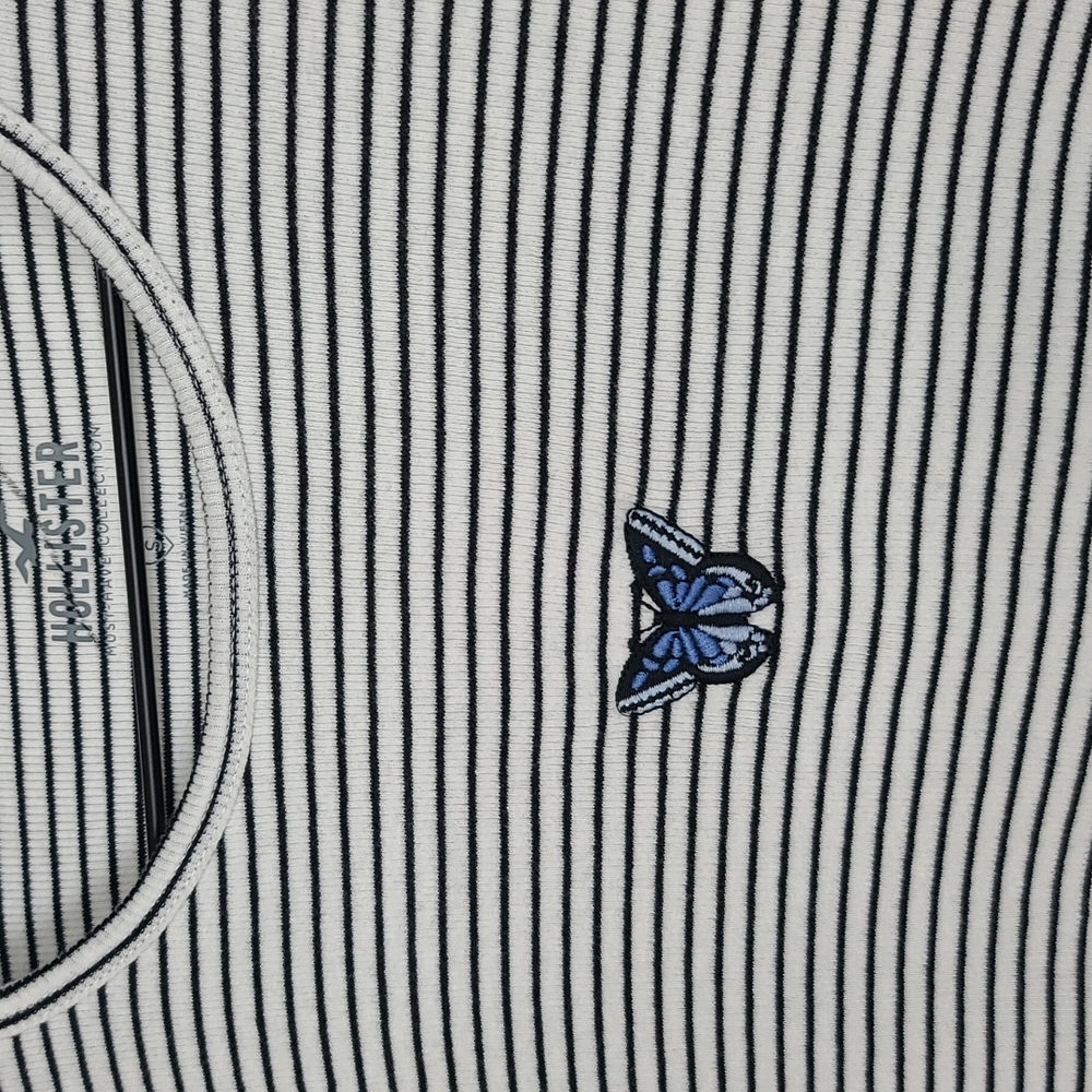 Hollister Nwot Must-Have Collection Striped Butterfly Lettuce Hem Top Size Small - Picture 3 of 6